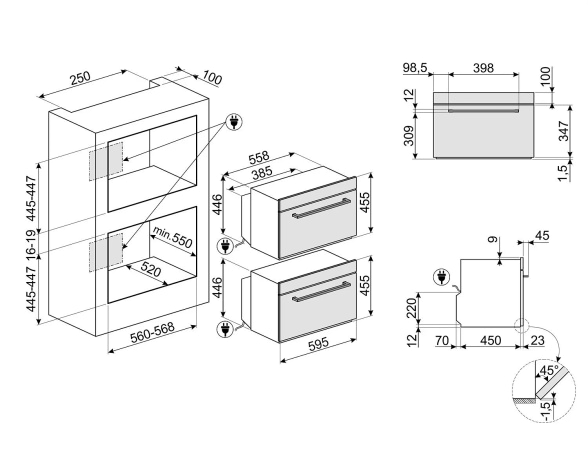 SMEG oven with microwave function SF4400MCX